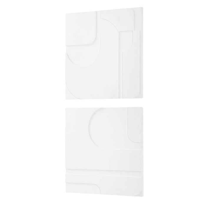 Contours Wall Decor, S/2 Solid White-Mirrors/Pictures-Uttermost-Lighting Design Store