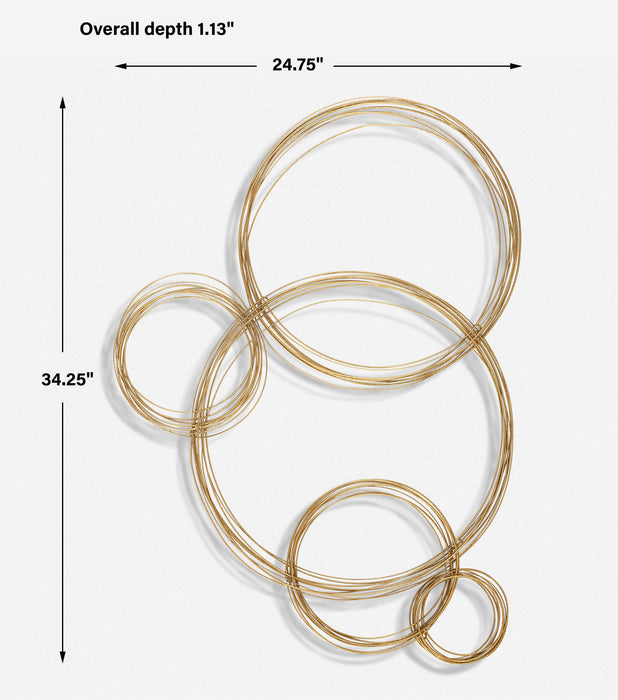 Golden Bubbles Wall Decor Antique Gold Leaf-Mirrors/Pictures-Uttermost-Lighting Design Store