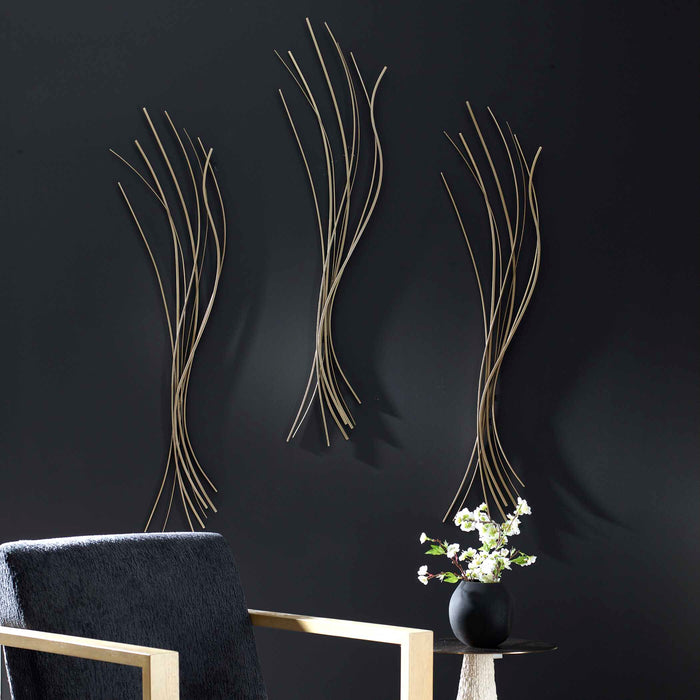 Frequencies Wall Decor Clean Silver Leaf-Mirrors/Pictures-Uttermost-Lighting Design Store