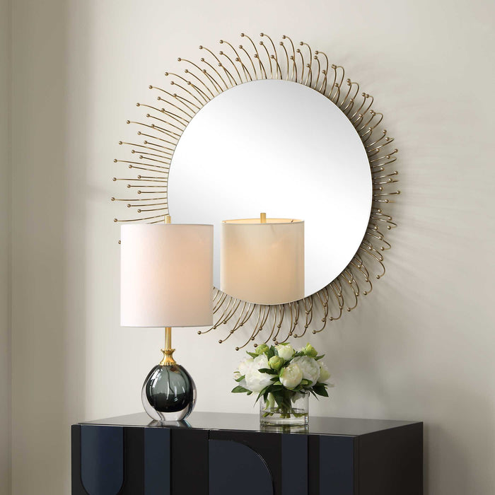 Aga Mirror Plated Gold-Mirrors/Pictures-Uttermost-Lighting Design Store