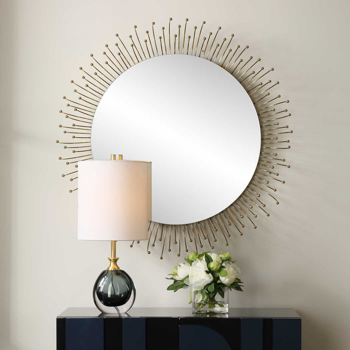 Aga Mirror Plated Gold-Mirrors/Pictures-Uttermost-Lighting Design Store