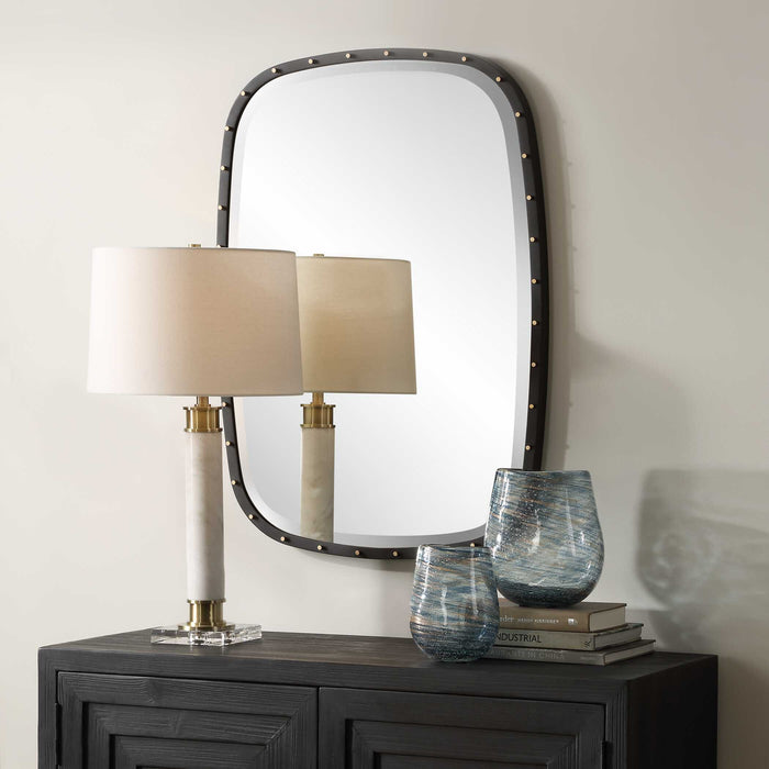 Benedo Mirror Matte Black Iron-Mirrors/Pictures-Uttermost-Lighting Design Store
