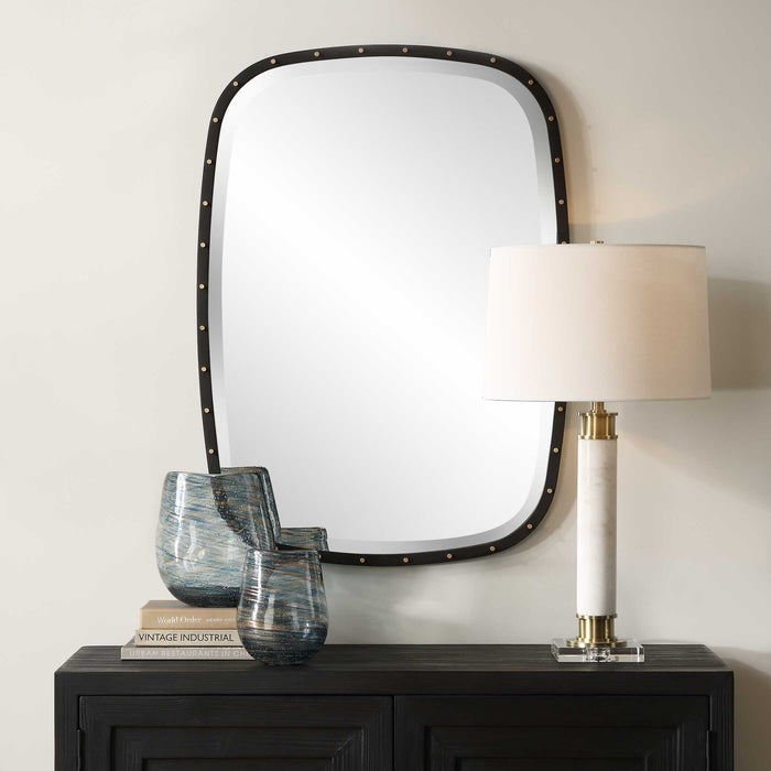 Benedo Mirror Matte Black Iron-Mirrors/Pictures-Uttermost-Lighting Design Store