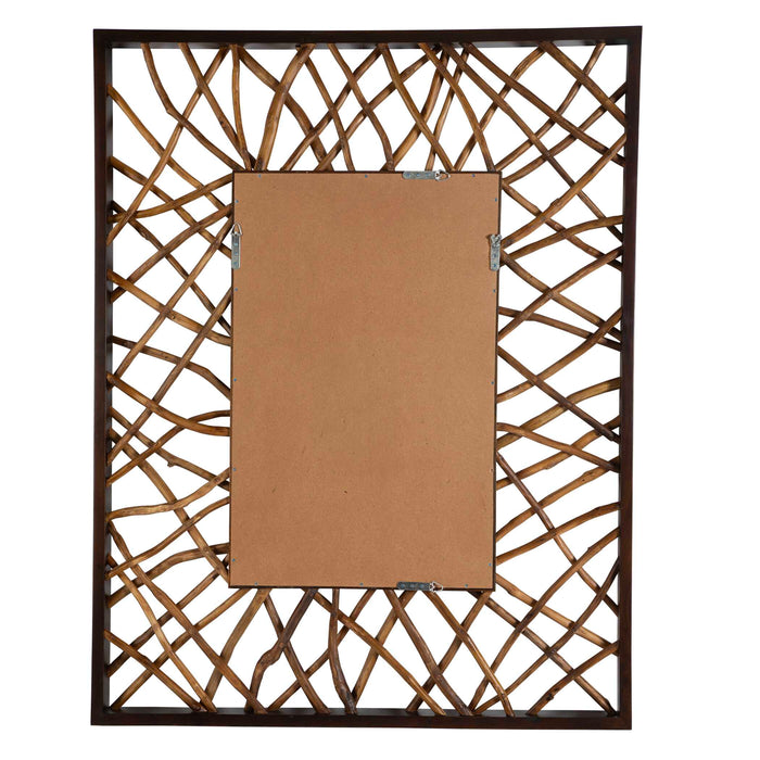 Teak Maze Mirror Solid Mahogany Wood-Mirrors/Pictures-Uttermost-Lighting Design Store