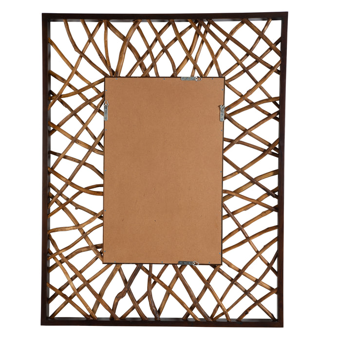 Teak Maze Mirror Solid Mahogany Wood-Mirrors/Pictures-Uttermost-Lighting Design Store