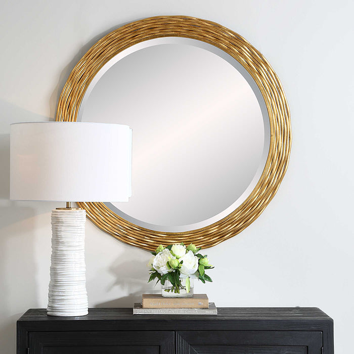Celeste Mirror Antiqued Gold Leaf-Mirrors/Pictures-Uttermost-Lighting Design Store