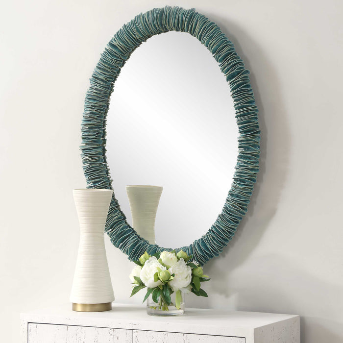 Bonaire Mirror Blue Glaze-Mirrors/Pictures-Uttermost-Lighting Design Store