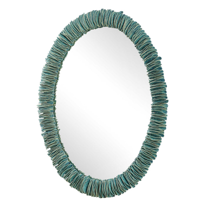 Bonaire Mirror Blue Glaze-Mirrors/Pictures-Uttermost-Lighting Design Store