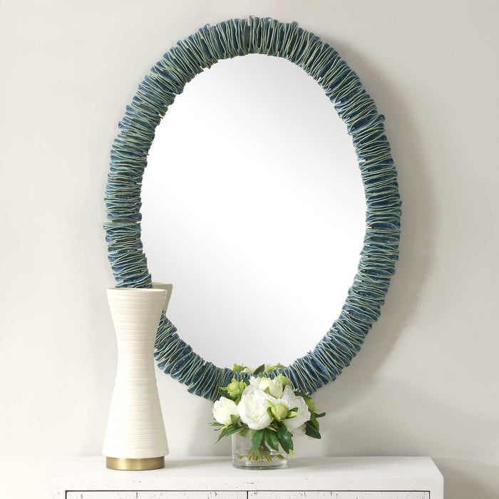 Bonaire Mirror Blue Glaze-Mirrors/Pictures-Uttermost-Lighting Design Store