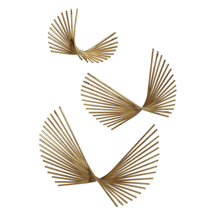 Coreograph Wall Decor Set/3 Antique Gold Leaf-Mirrors/Pictures-Uttermost-Lighting Design Store