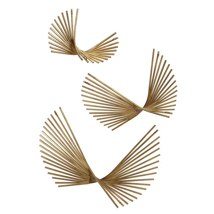 Coreograph Wall Decor Set/3 Antique Gold Leaf-Mirrors/Pictures-Uttermost-Lighting Design Store