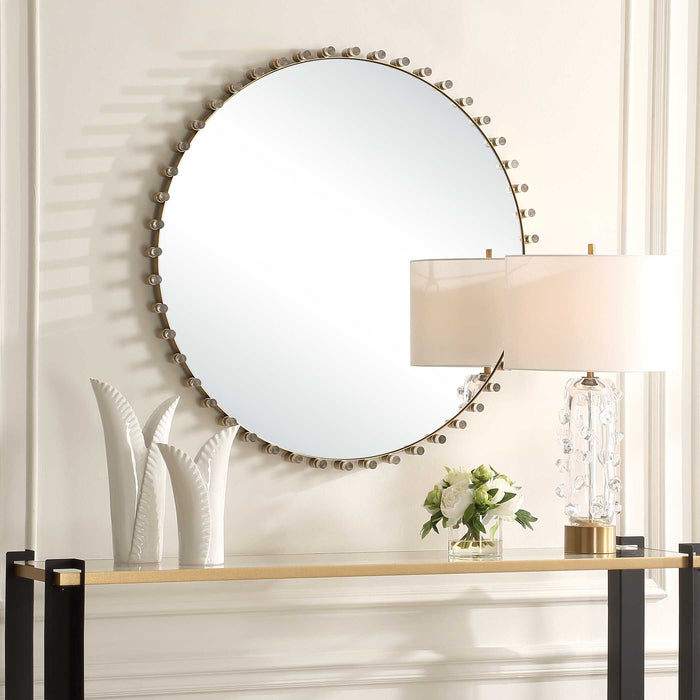 Avelyne Mirror Antique Brass-Mirrors/Pictures-Uttermost-Lighting Design Store