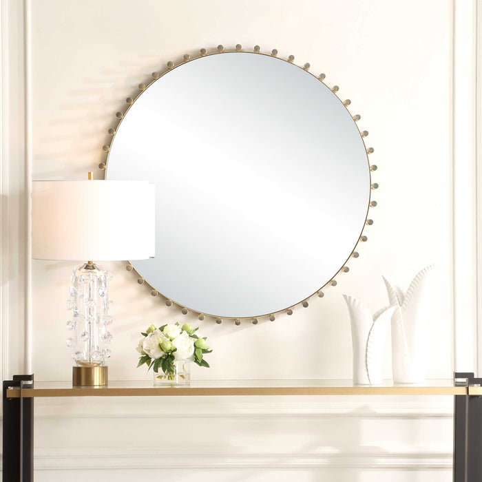 Avelyne Mirror Antique Brass-Mirrors/Pictures-Uttermost-Lighting Design Store