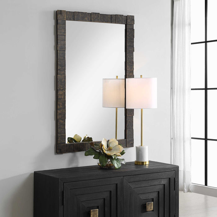 Bustelo Mirror Distressed Dark Bronze-Mirrors/Pictures-Uttermost-Lighting Design Store
