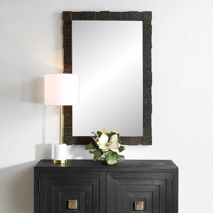 Bustelo Mirror Distressed Dark Bronze-Mirrors/Pictures-Uttermost-Lighting Design Store