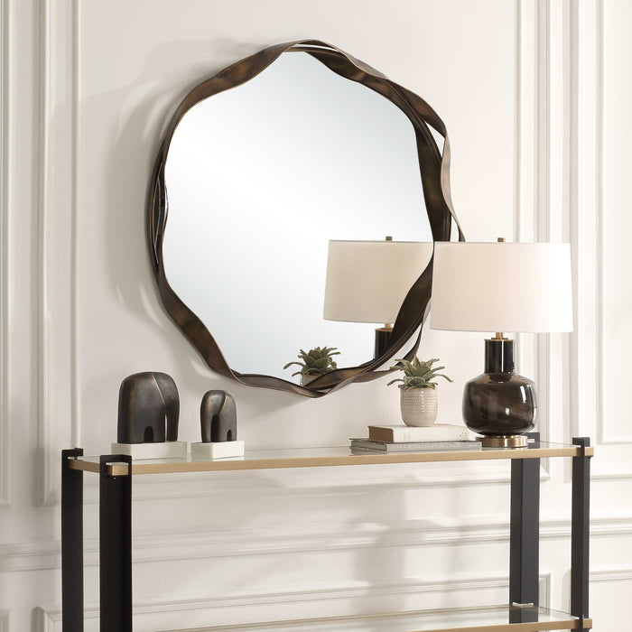 Catch The Wave Mirror Warm Bronze-Mirrors/Pictures-Uttermost-Lighting Design Store