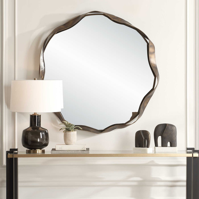 Catch The Wave Mirror Warm Bronze-Mirrors/Pictures-Uttermost-Lighting Design Store