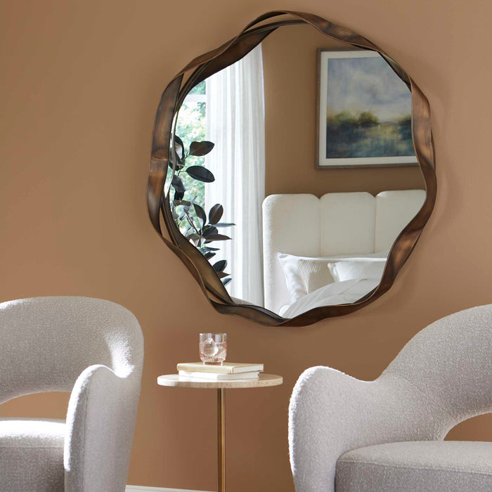 Catch The Wave Mirror Warm Bronze-Mirrors/Pictures-Uttermost-Lighting Design Store