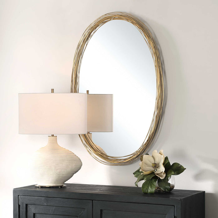 Gillian Mirror Brushed Gold-Mirrors/Pictures-Uttermost-Lighting Design Store