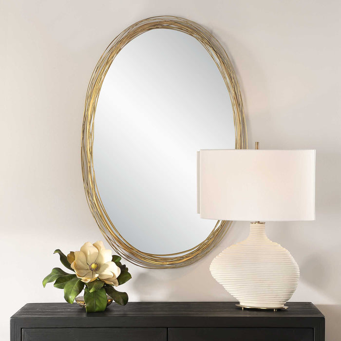 Gillian Mirror Brushed Gold-Mirrors/Pictures-Uttermost-Lighting Design Store