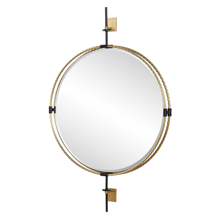 Guardrail Mirror Antique Brass-Mirrors/Pictures-Uttermost-Lighting Design Store