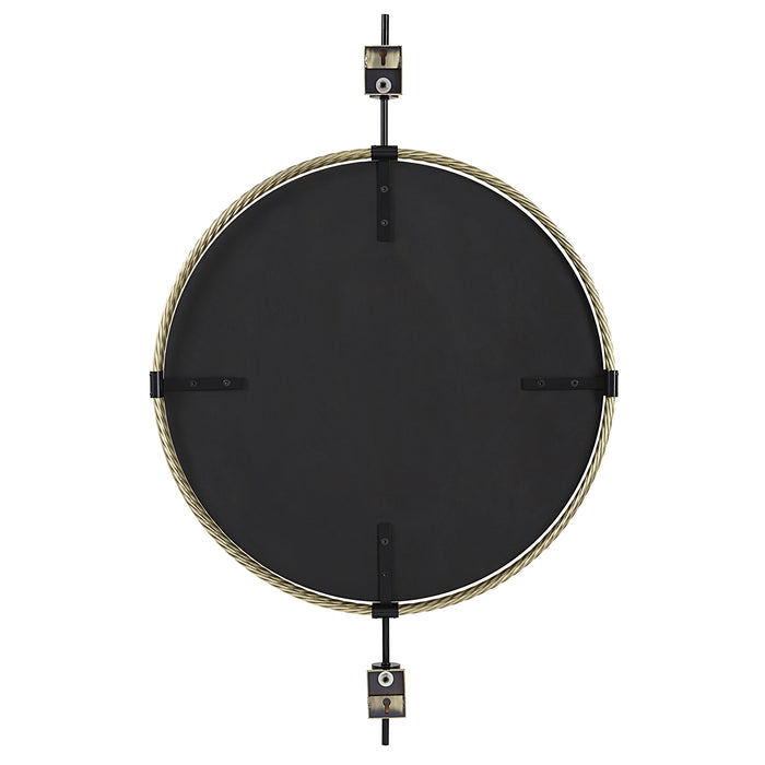 Guardrail Mirror Antique Brass-Mirrors/Pictures-Uttermost-Lighting Design Store