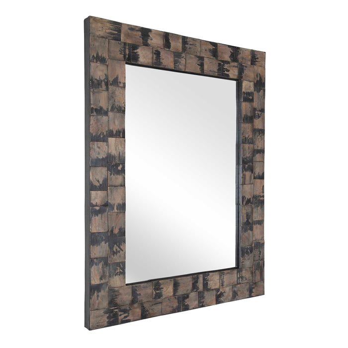 Burke Mirror Weathered Black, Brushed Stain-Mirrors-Uttermost-Lighting Design Store