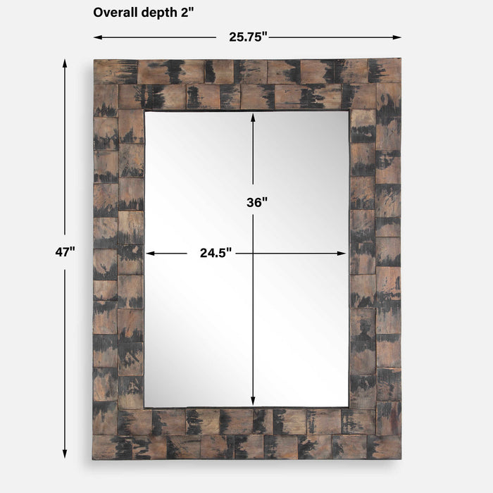 Burke Mirror Weathered Black, Brushed Stain-Mirrors-Uttermost-Lighting Design Store