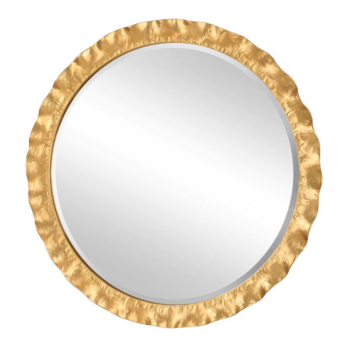 Haya Mirror Antiqued Gold Leaf-Mirrors-Uttermost-Lighting Design Store