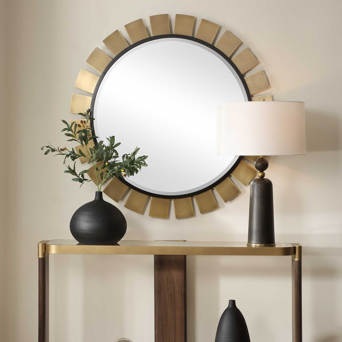 Toluca Mirror Antique Brass-Mirrors-Uttermost-Lighting Design Store