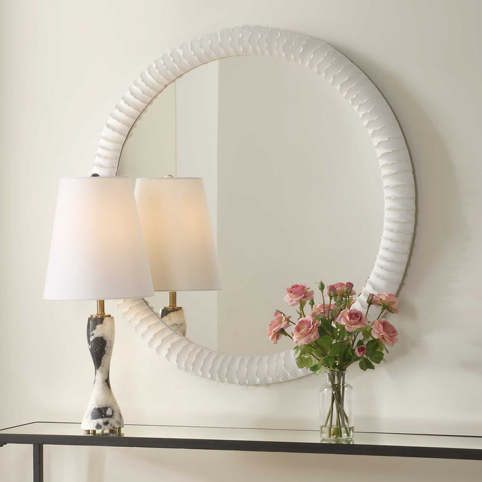 Akiko Mirror Matte White-Mirrors-Uttermost-Lighting Design Store