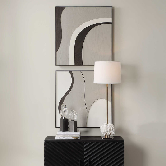 Joel Wall Art Walnut, Grey, And White-Home Accents-Uttermost-Lighting Design Store
