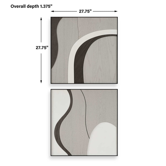 Joel Wall Art Walnut, Grey, And White-Home Accents-Uttermost-Lighting Design Store
