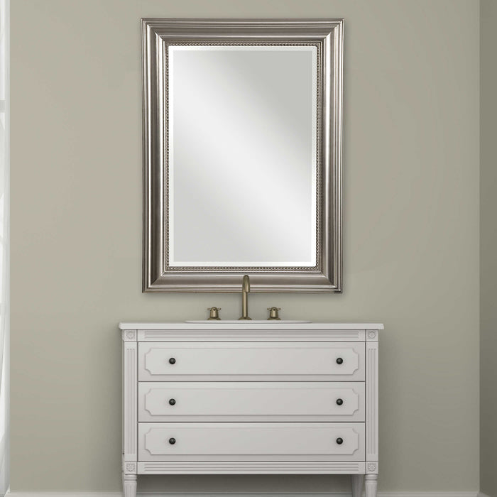 Stuart Silver Mirror Metallic Silver Leaf w/Light Gray Glaze-Mirrors/Pictures-Uttermost-Lighting Design Store