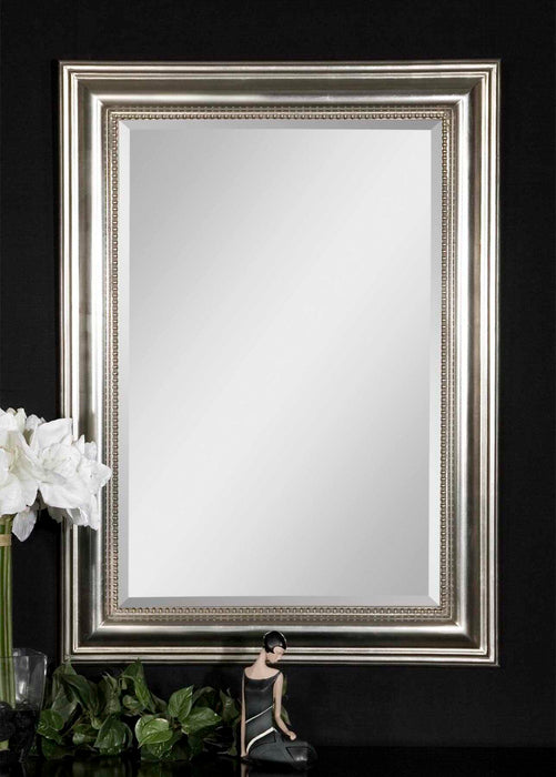 Stuart Silver Mirror Metallic Silver Leaf w/Light Gray Glaze-Mirrors/Pictures-Uttermost-Lighting Design Store