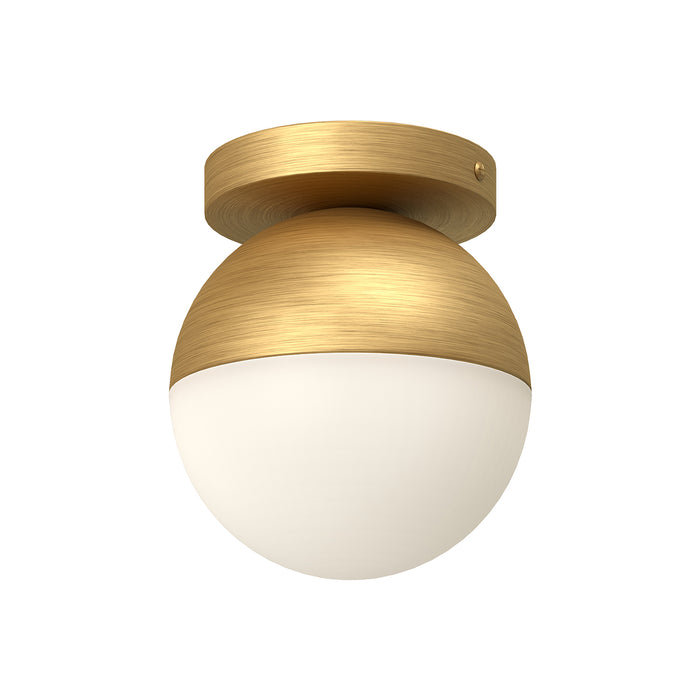 Monae One Light Flush Mount Brushed Gold/Opal Glass-Flush Mounts-Kuzco Lighting-Lighting Design Store