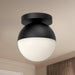 Monae One Light Flush Mount Black/Opal Glass-Flush Mounts-Kuzco Lighting-Lighting Design Store