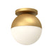 Monae One Light Flush Mount Brushed Gold/Opal Glass-Flush Mounts-Kuzco Lighting-Lighting Design Store