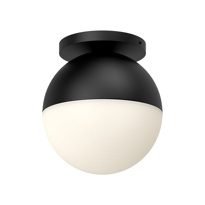 Monae One Light Flush Mount Black/Opal Glass-Flush Mounts-Kuzco Lighting-Lighting Design Store