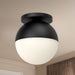 Monae One Light Flush Mount Black/Opal Glass-Flush Mounts-Kuzco Lighting-Lighting Design Store