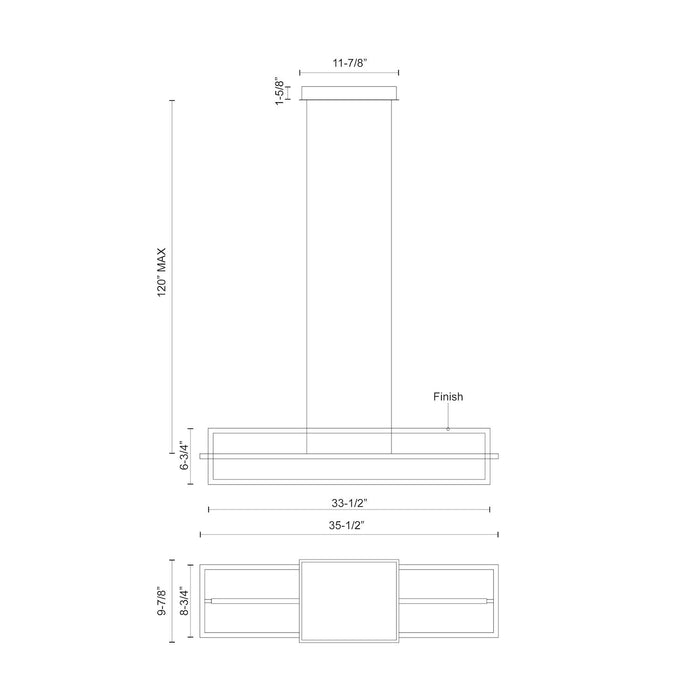 Mondrian LED Linear Pendant Black-Linear/Island-Kuzco Lighting-Lighting Design Store