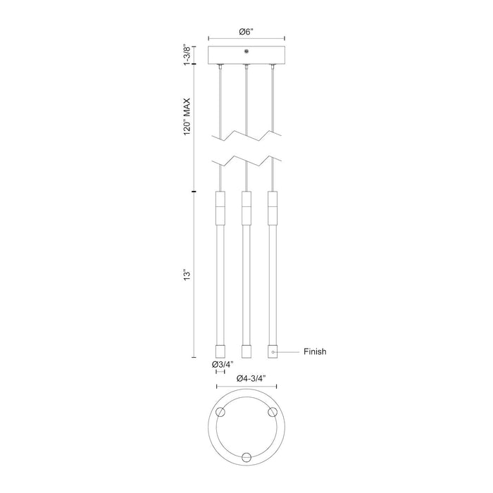 Motif LED Pendant Brushed Gold-Mini Chandeliers-Kuzco Lighting-Lighting Design Store