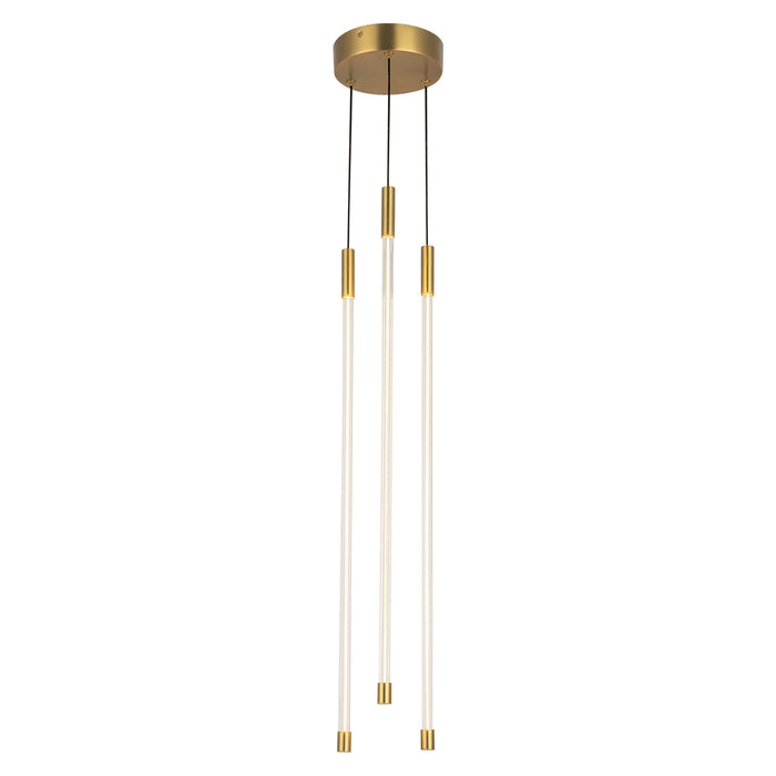 Motif LED Pendant Brushed Gold-Mini Chandeliers-Kuzco Lighting-Lighting Design Store
