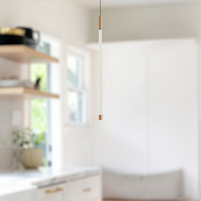 Motif LED Pendant Brushed Gold-Mini Pendants-Kuzco Lighting-Lighting Design Store