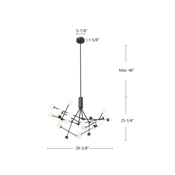 Moto LED Chandelier Black-Large Chandeliers-Kuzco Lighting-Lighting Design Store