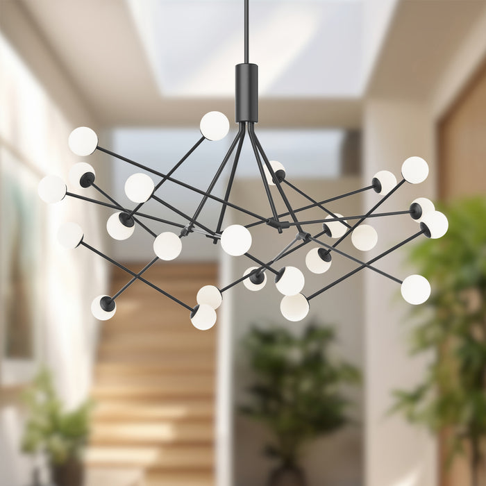 Moto LED Chandelier Black-Large Chandeliers-Kuzco Lighting-Lighting Design Store
