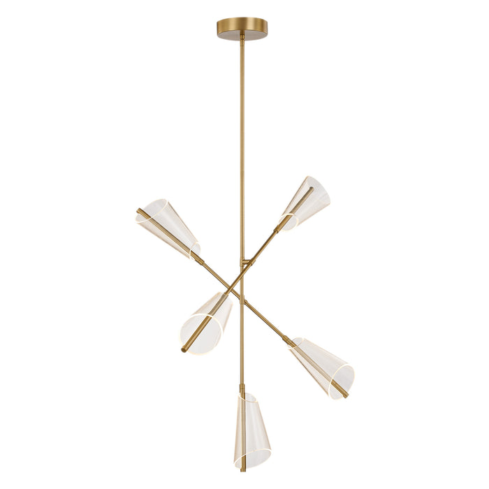 Mulberry LED Chandelier Brushed Gold/Light Guide-Large Chandeliers-Kuzco Lighting-Lighting Design Store