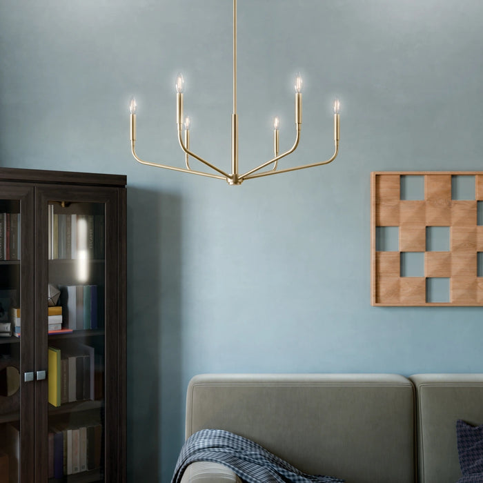 Madden Six Light Chandelier Champagne Bronze