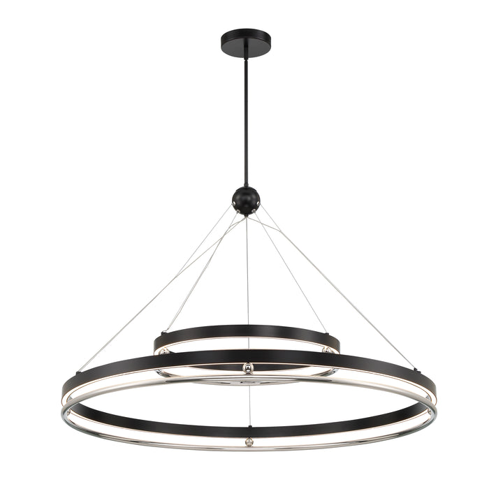 Grande Illusion LED Pendant Polished Nickel And Coal