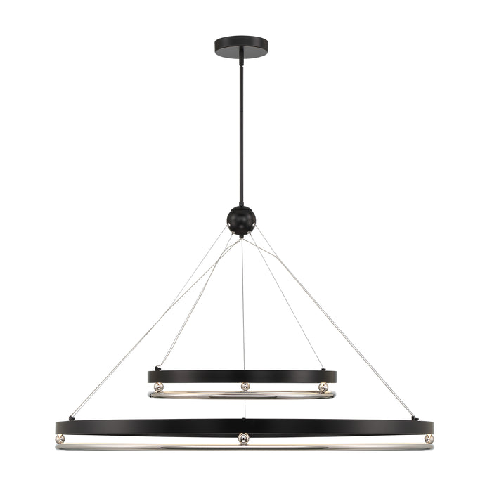 Grande Illusion LED Pendant Polished Nickel And Coal